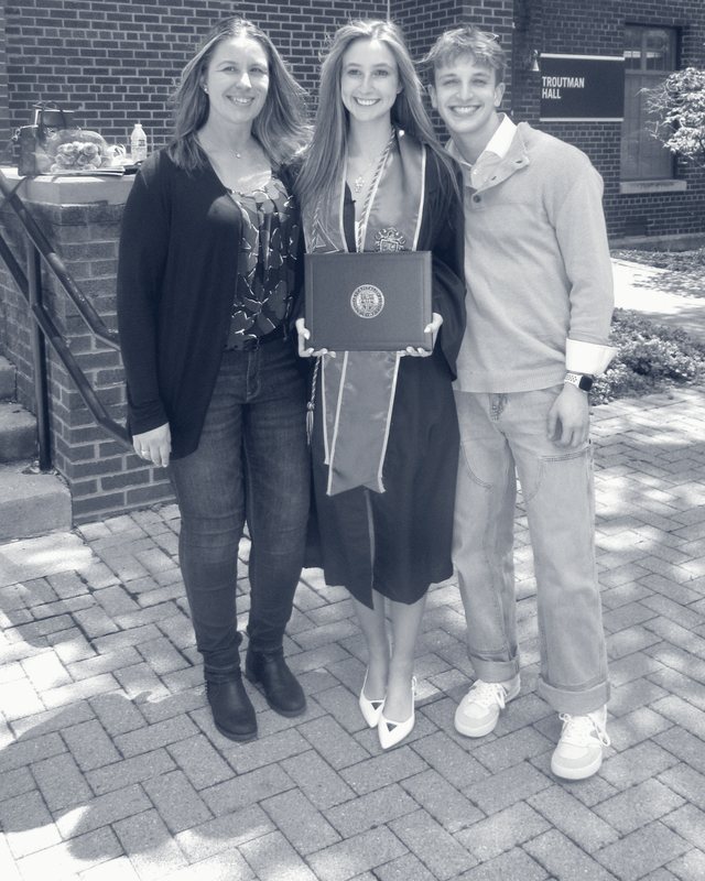 Anthony with his sisters, Jennifer and Kristina, at Kristina's college graduation